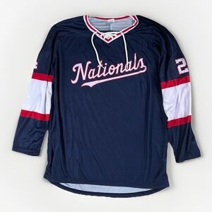 Mens MLB XL Washington Nationals #24 Long Sleeve Jersey NWOT‎
